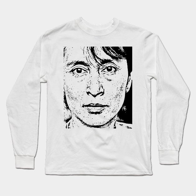 Aung San Suu Kyi Long Sleeve T-Shirt by HenryHenry